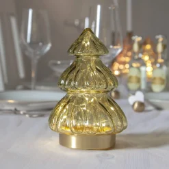 ABETE Glasdekoration Batteri 18cm Grön