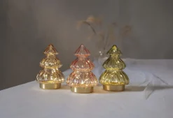 ABETE Glasdekoration Batteri 18cm Beige