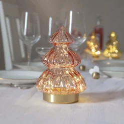 ABETE Glasdekoration Batteri 18cm Rosa