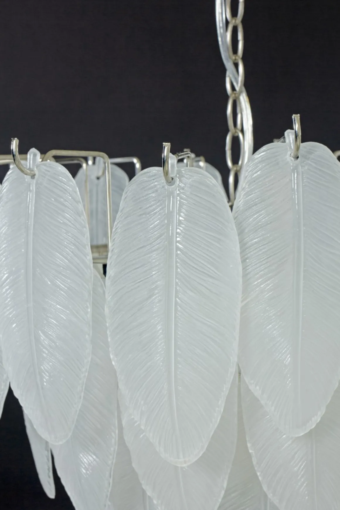 ADRIANA Taklampa 43cm Vit/Krom