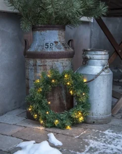 ALASKA Batteridriven Krans Sensor 38cm 20LED IP44 Grön