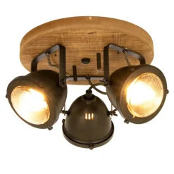 ALASKA Takspot Rund 3L 31cm Järngrå/Trä