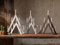 ALBO Ljusstake 5L 41cm Brunbetsad