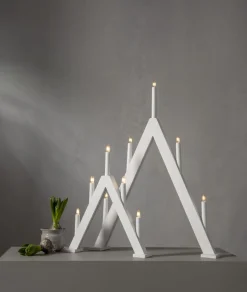 ALBO Ljusstake 5L 66cm Vit