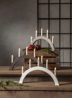 ALBO Träljusstake 5L 33cm Båge Brun