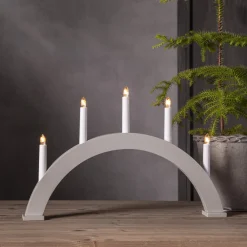 ALBO Träljusstake 5L 33cm Båge Beige