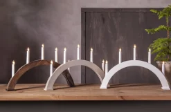 ALBO Träljusstake 5L 33cm Båge Vit