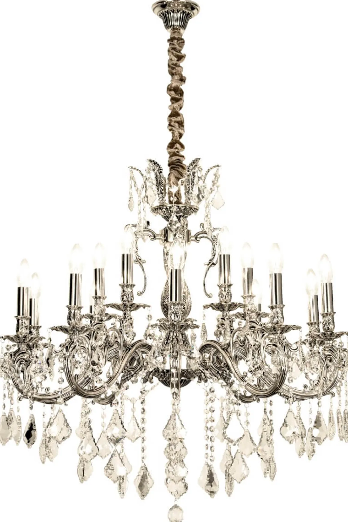 ALLINGTON Kristallkrona 15-Arm 86cm Antiksilver