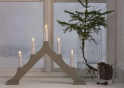 ALMA Träljusstake 33,5cm Beige