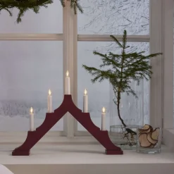 ALMA Träljusstake 33,5cm Röd