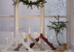 ALMA Träljusstake 33,5cm Röd