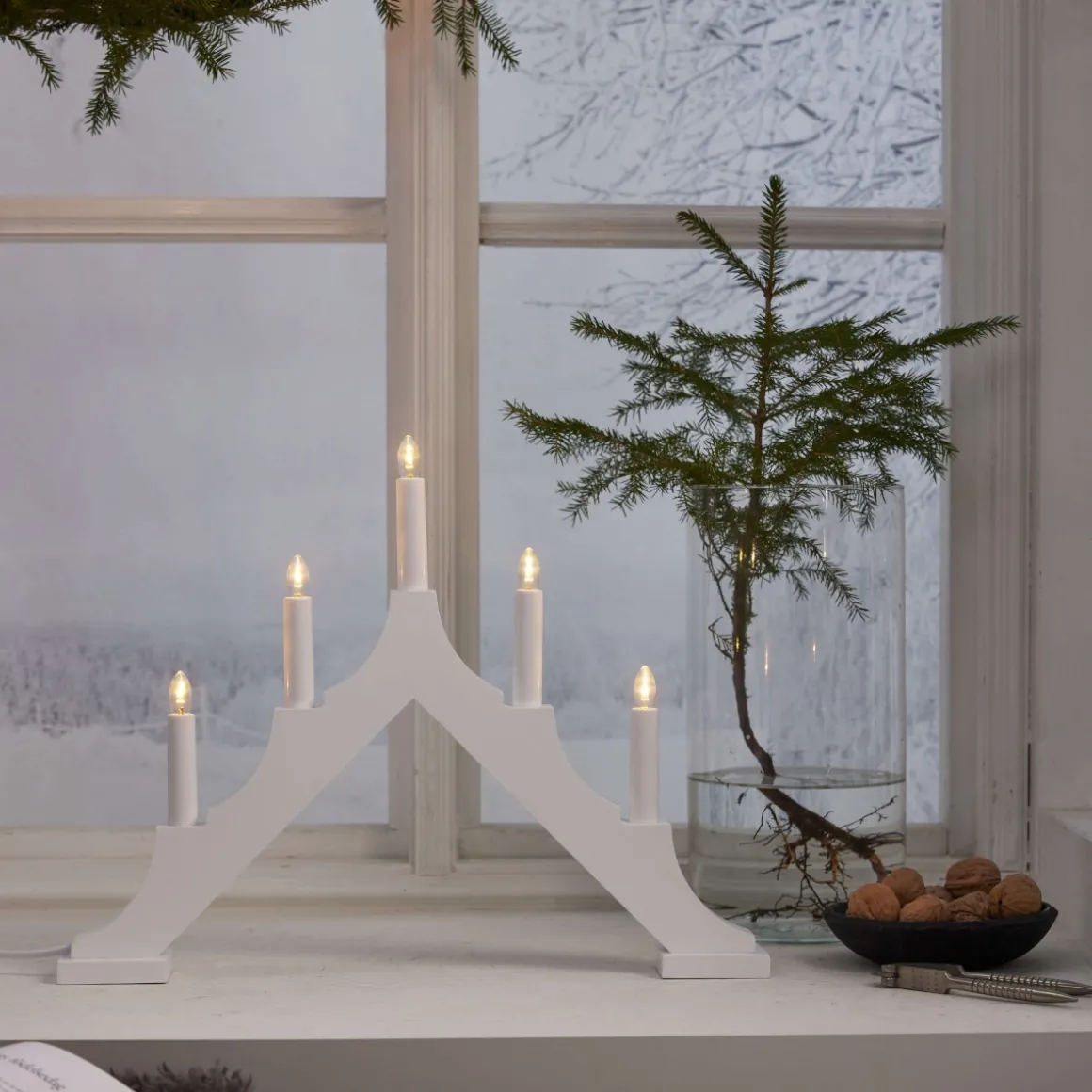 ALMA Träljusstake 33,5cm Vit