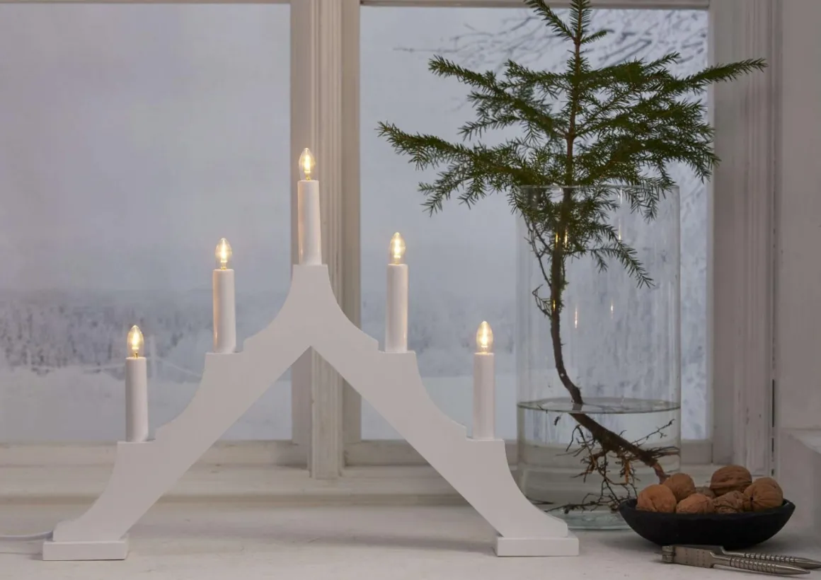 ALMA Träljusstake 33,5cm Vit