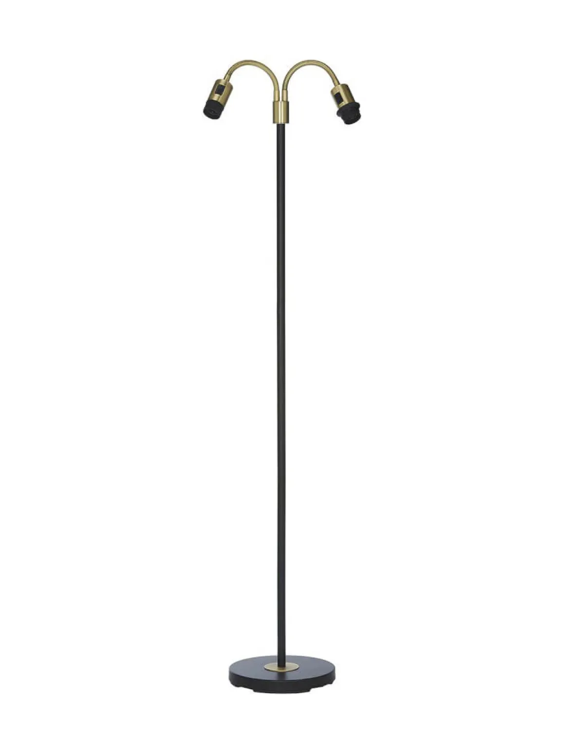 AMY Golvlampa Flex 2-Arm 150cm Svart/Antikmässing