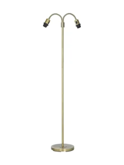 AMY Golvlampa Flex 2-Arm 150cm Antikmässing