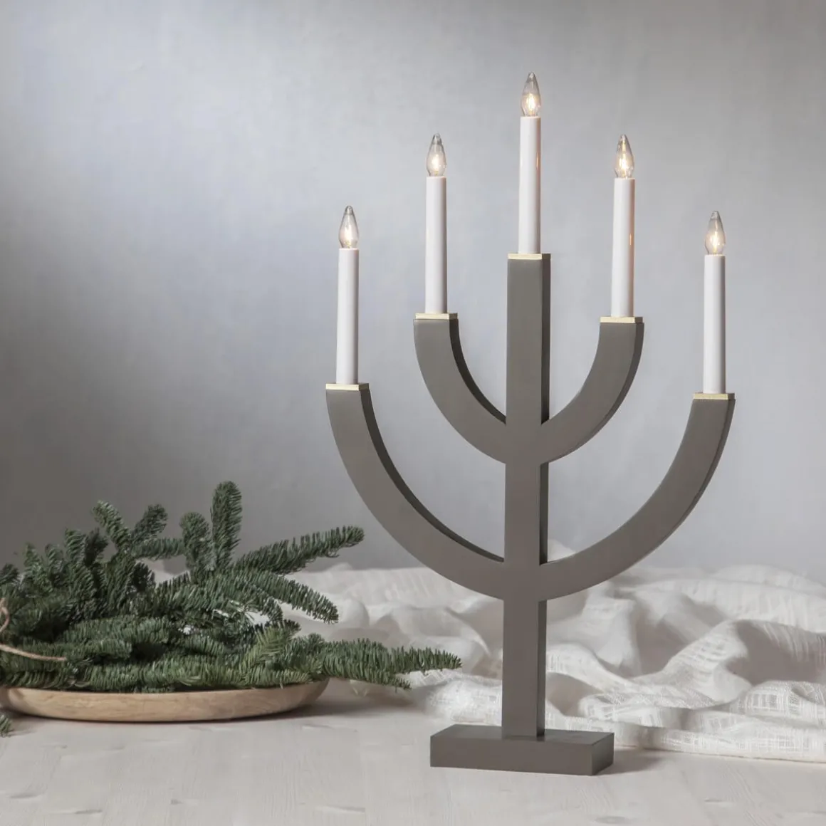 ANNO Ljusstake 5L 59cm Brun