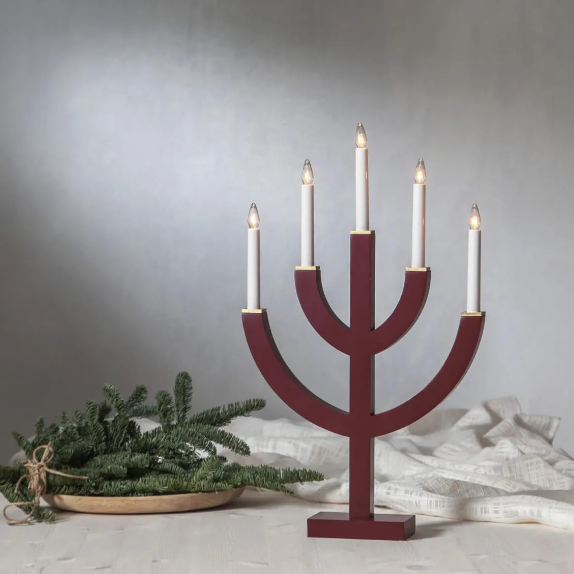 ANNO Ljusstake 5L 59cm Röd