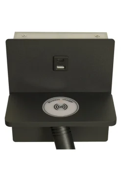 ASTOR Väggspot USB16cm Svart