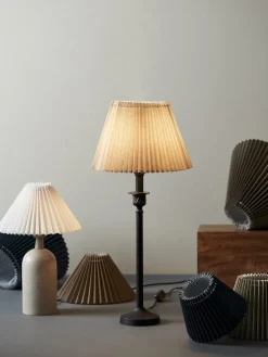 ASTRID Lampskärm Veckad 40/12cm Linnebeige