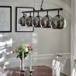 ATOM Taklampa 5:a Rak 114cm Svart/Rökgrå