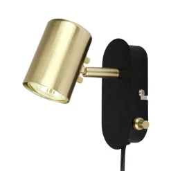 BALDER Vägglampa 14,5cm Svart/Matt Mässing