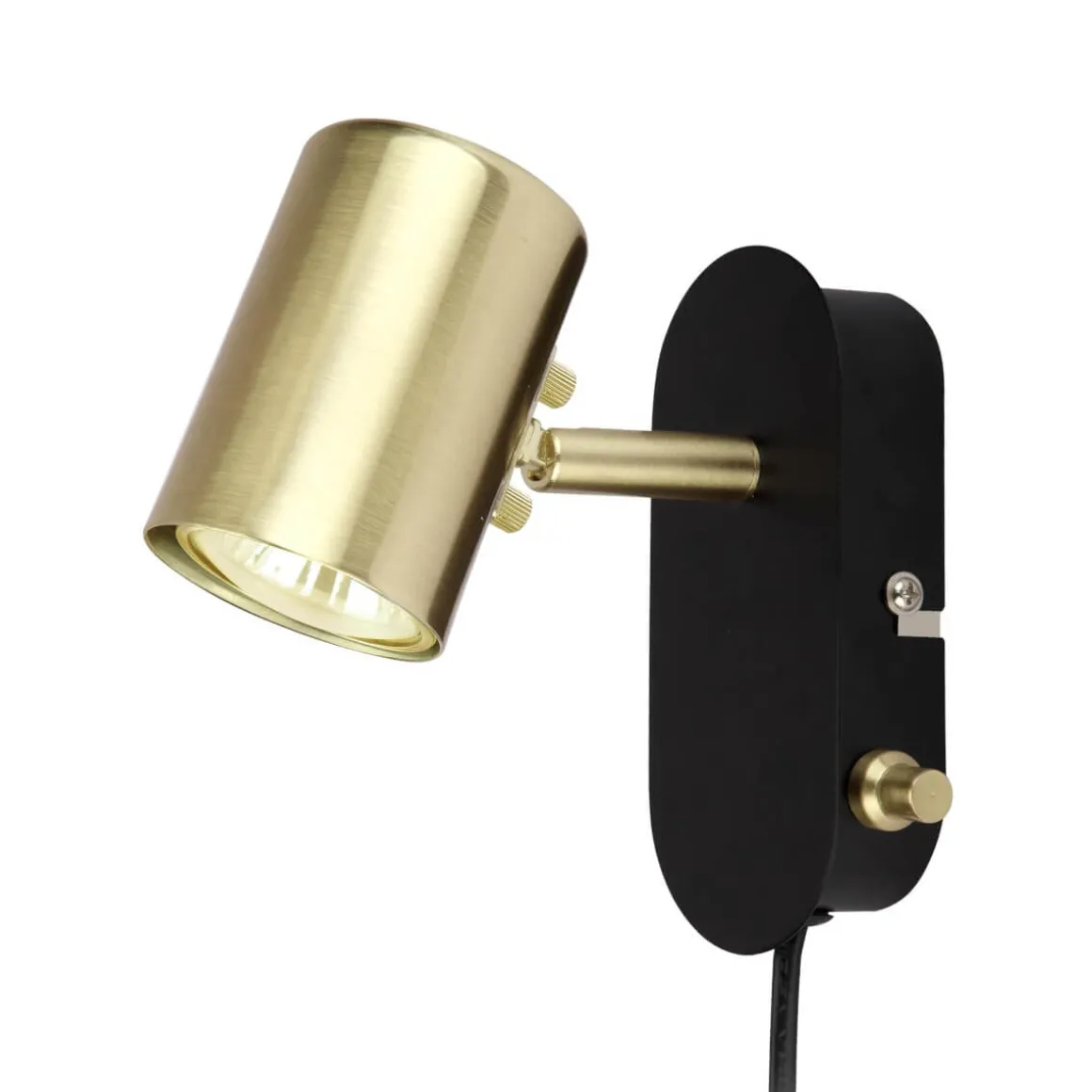 BALDER Vägglampa 14,5cm Svart/Matt Mässing