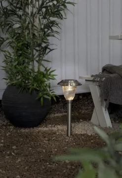 BARCELONA Solcells-pollare 41cm Silver