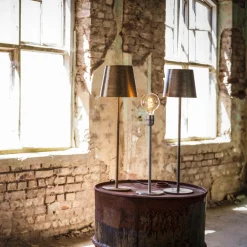 BASE Lampfot 45cm Beaten Silver