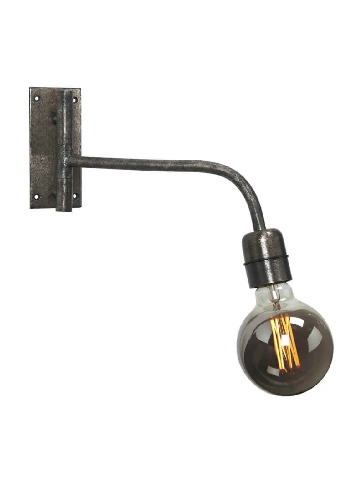 BASE Vägglampa 34cm Rustik Silver