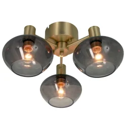 BELL Plafond 3-arm 42cm Matt Mässing/Rök