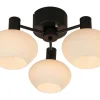 BELL Plafond 3-arm 42cm Svart/Opalvit