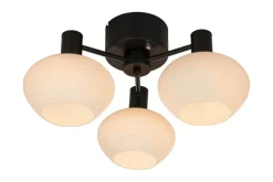 BELL Plafond 3-arm 42cm Svart/Opalvit