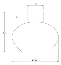 BELL Plafond Stor 35cm Matt Mässing/Rök