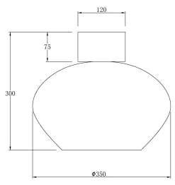 BELL Plafond Stor 35cm Svart/Opalvit