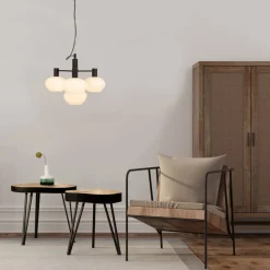 BELL Taklampa 4:a 47cm Svart/Opalvit