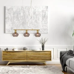 BELL Taklampa 3:a Rak 70cm Matt Mässing/Rök