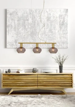 BELL Taklampa 3:a Rak 70cm Matt Mässing/Rök