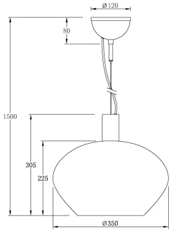 BELL Taklampa 35cm Matt Mässing/Rök