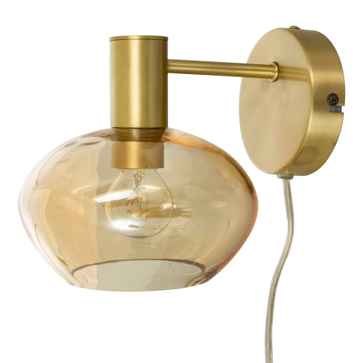 BELL Vägglampa 20cm Matt Mässing/Amber