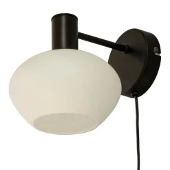 BELL Vägglampa 20cm Svart/Opalvit