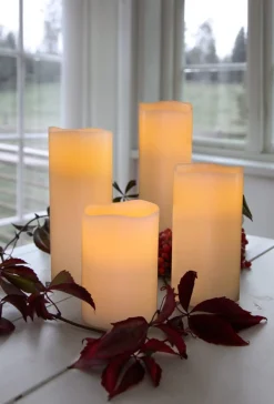 BIG LED-Blockljus 15cm Elfenben