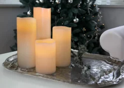 BIG LED-Blockljus 15cm Elfenben