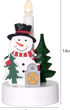 BILLY Ljusstake snögubbe 14cm Flerfärgad