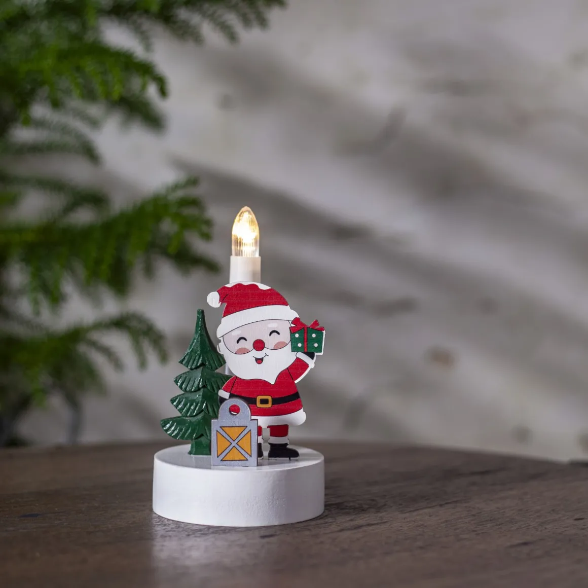 BILLY Ljusstake Tomte 14cm Flerfärgad