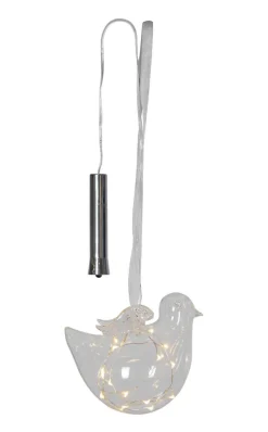 BIRD Glaskula 14cm 15LED Transparent