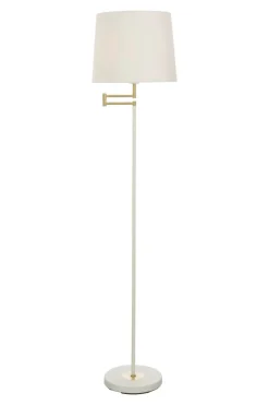 BIRKA Golvlampa 155cm Vit/Matt Mässing