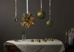 BLISS Glaskula Batteri 11cm 16LED Grön