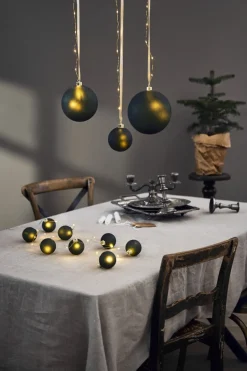 BLISS Glaskula Batteri 21cm 20LED Grön