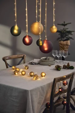 BLISS Glaskula Batteri 21cm 20LED Guld