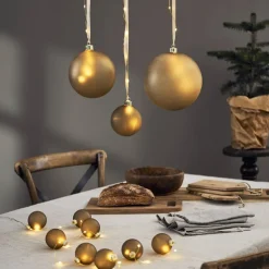 BLISS Glaskula Batteri 11cm 16LED Guld